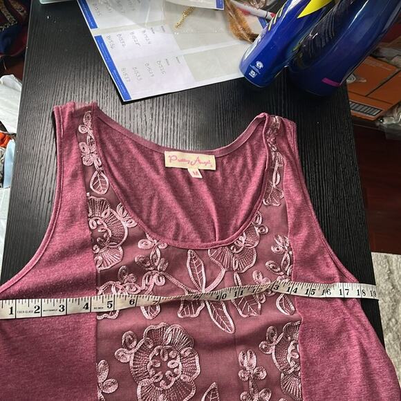 Pretty Angel Patchwork Astmmetrical Hem Top - Picture 6 of 6